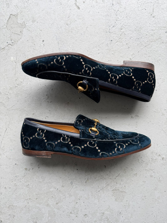Gucci Monogram Velvet Loafers (8.5)