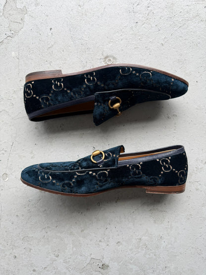 Gucci Monogram Velvet Loafers (8.5)