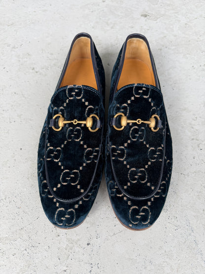 Gucci Monogram Velvet Loafers (8.5)