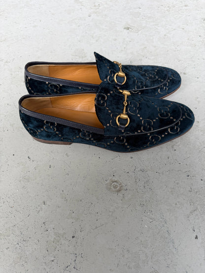 Gucci Monogram Velvet Loafers (8.5)