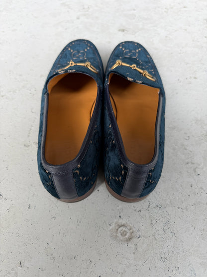 Gucci Monogram Velvet Loafers (8.5)