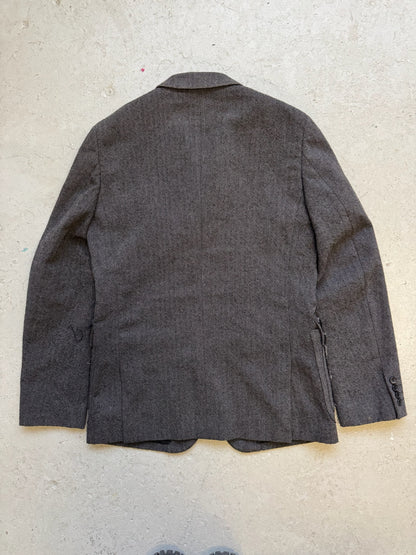 Comme Des Garçons Homme Deux 2023 Grey Distressed Blazer (L)