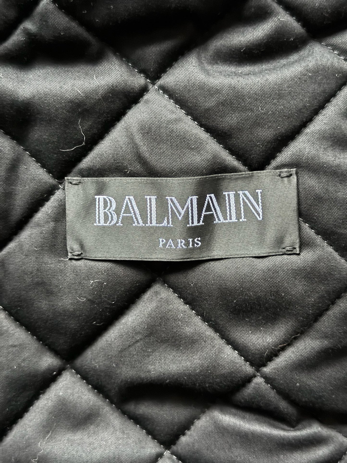 Balmain FW17 Lamb Leather Shearling Lined Black Jacket (52)