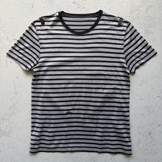Dior Homme AW04 VOTC Grey Striped Short Sleeve Bee Shirt (S)