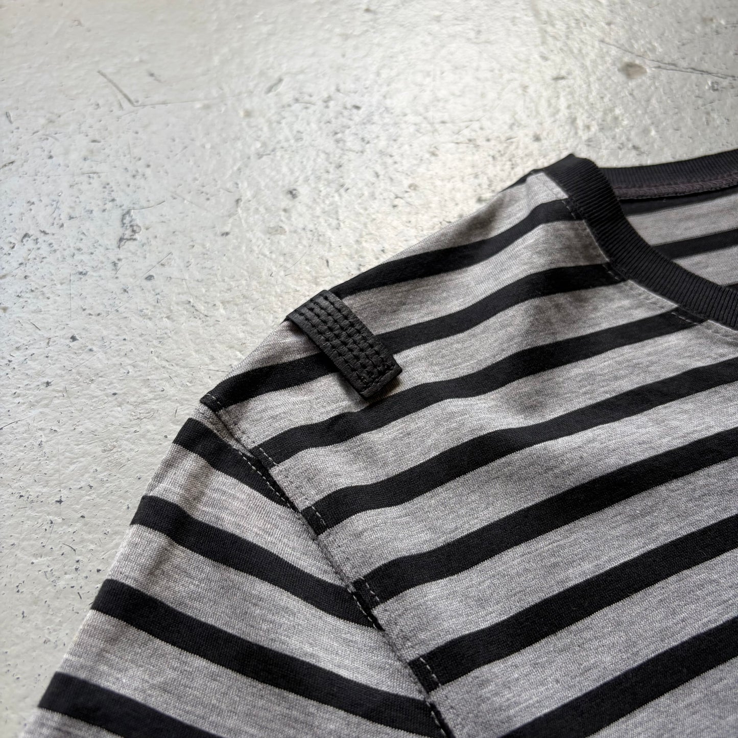 Dior Homme AW04 VOTC Grey Striped Short Sleeve Bee Shirt (S)
