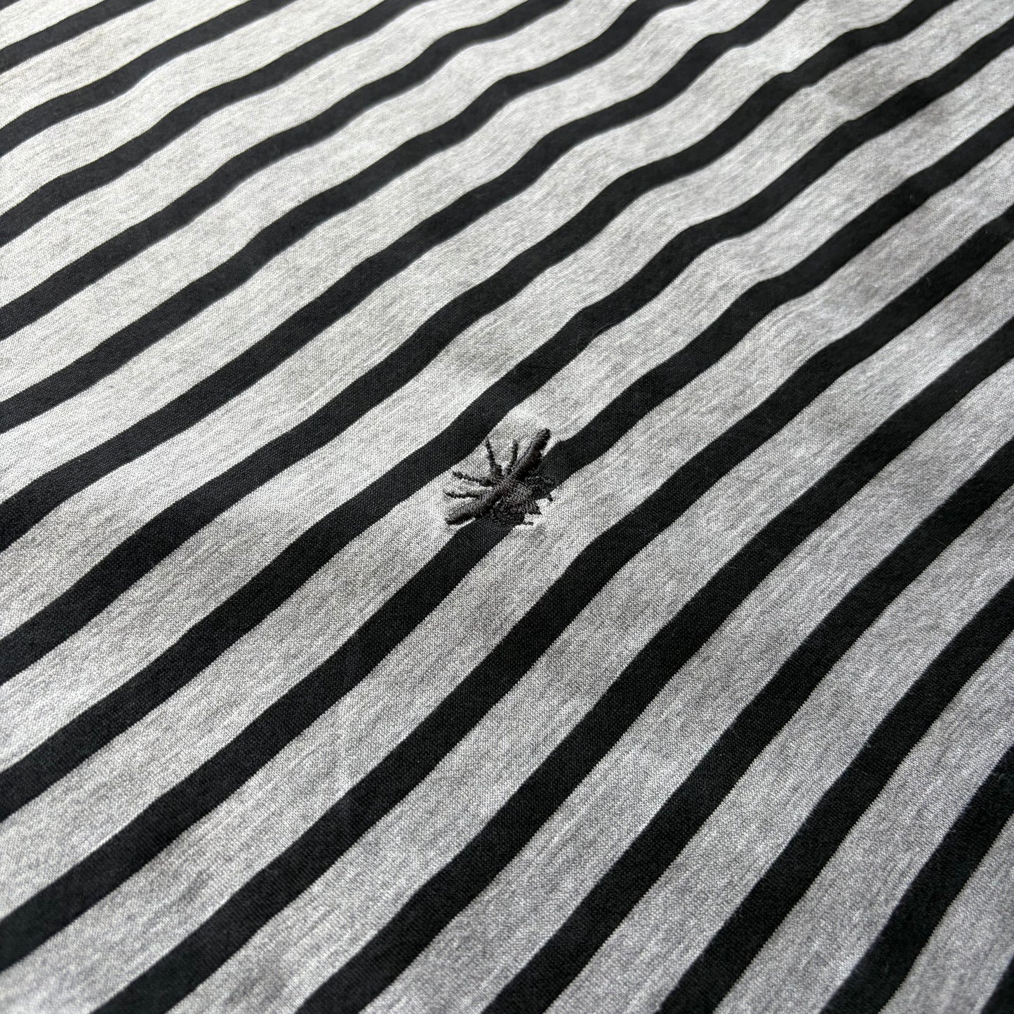 Dior Homme AW04 VOTC Grey Striped Short Sleeve Bee Shirt (S)