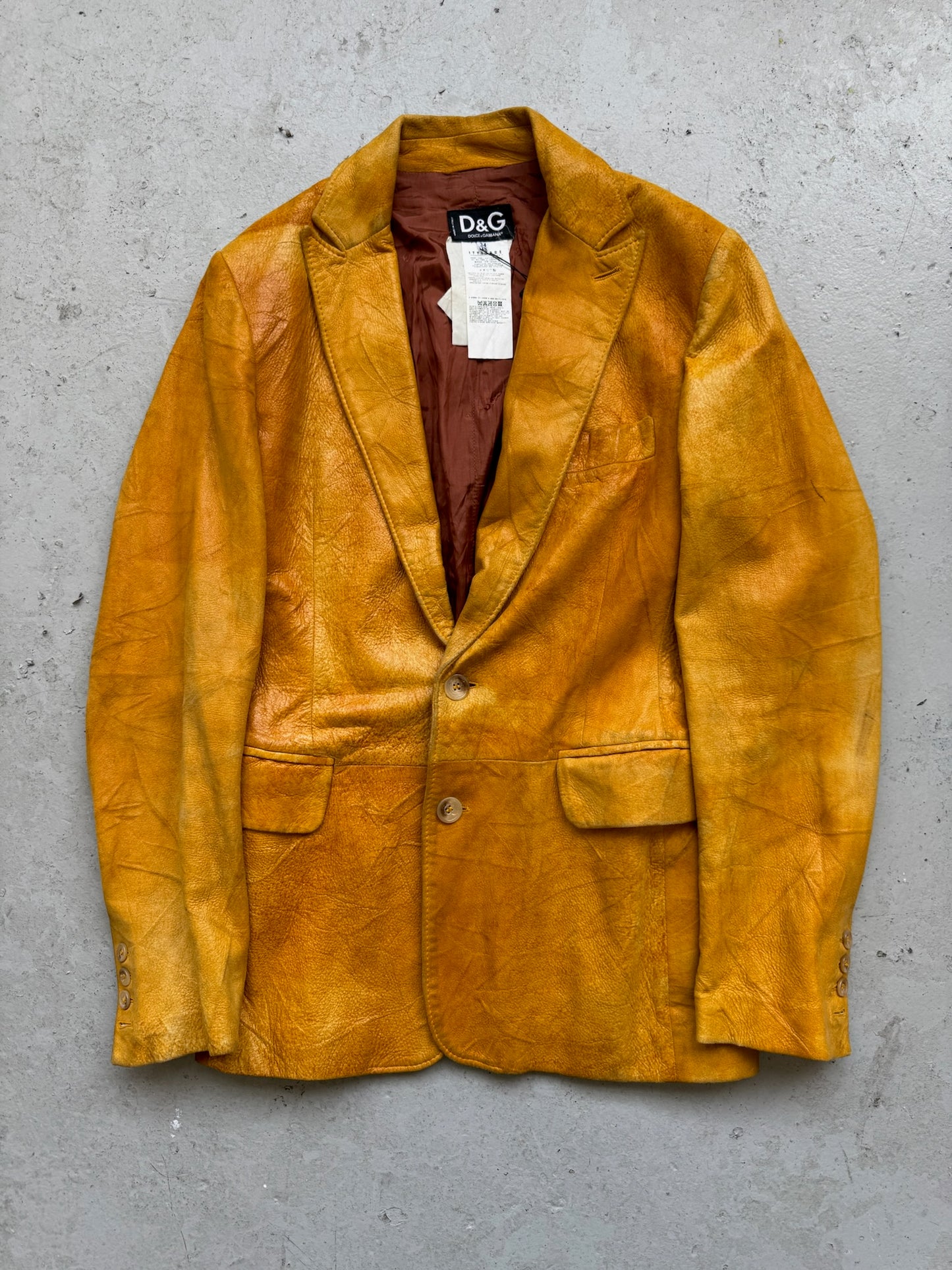 Dolce & Gabbana Yellow Leather Jacket (48)