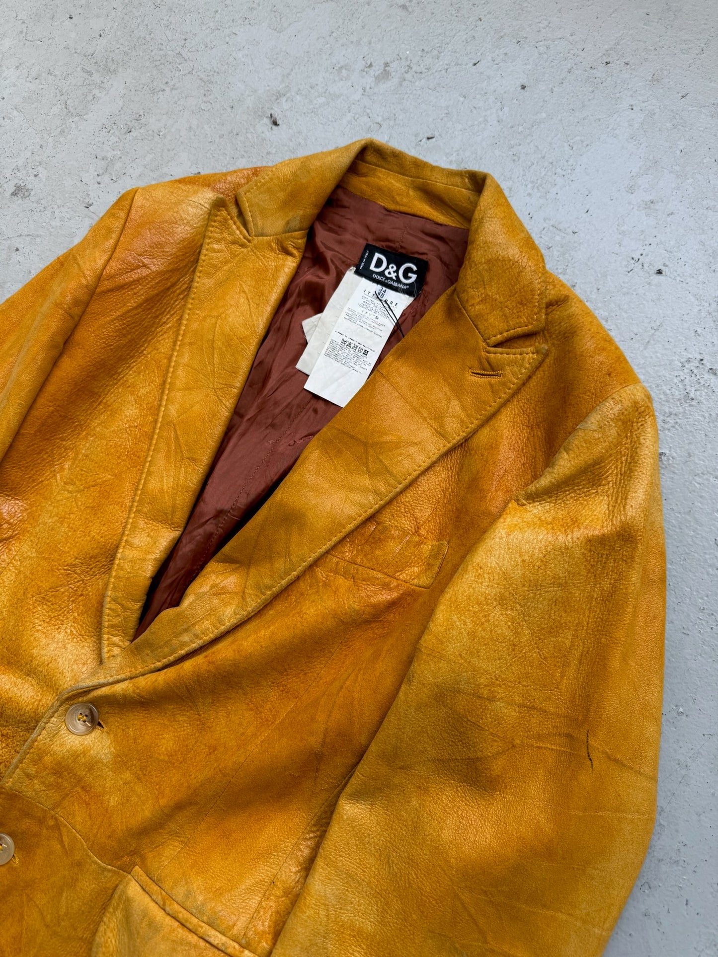 Dolce & Gabbana Yellow Leather Jacket (48)