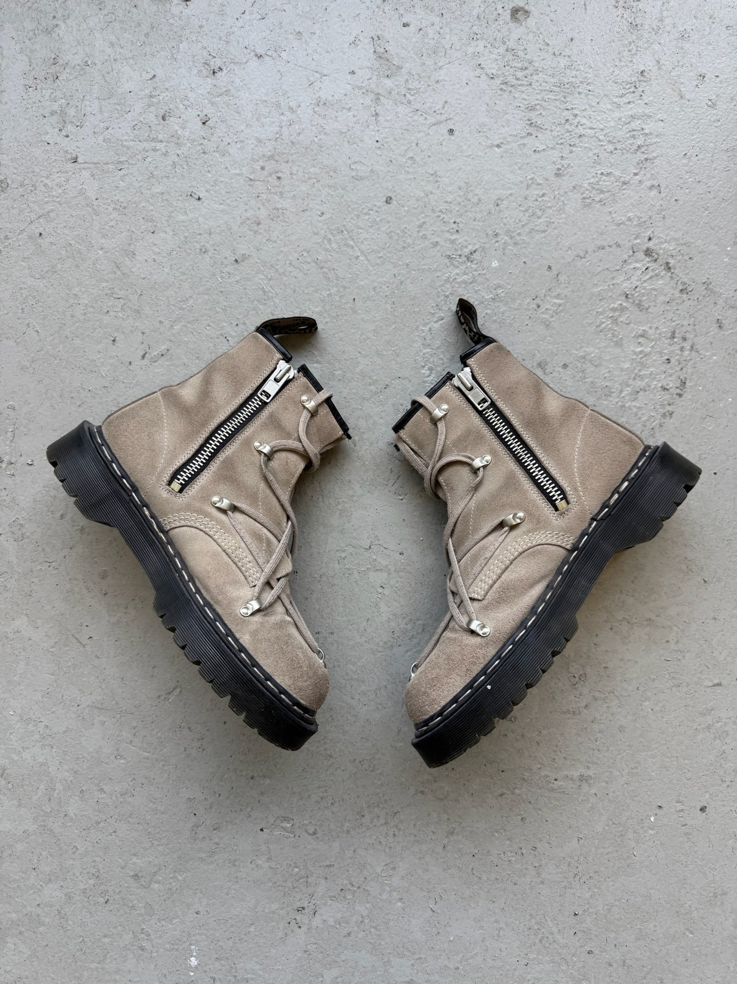 Rick Owens 1460 Bex Suede Lace Up Boot Taupe (11)