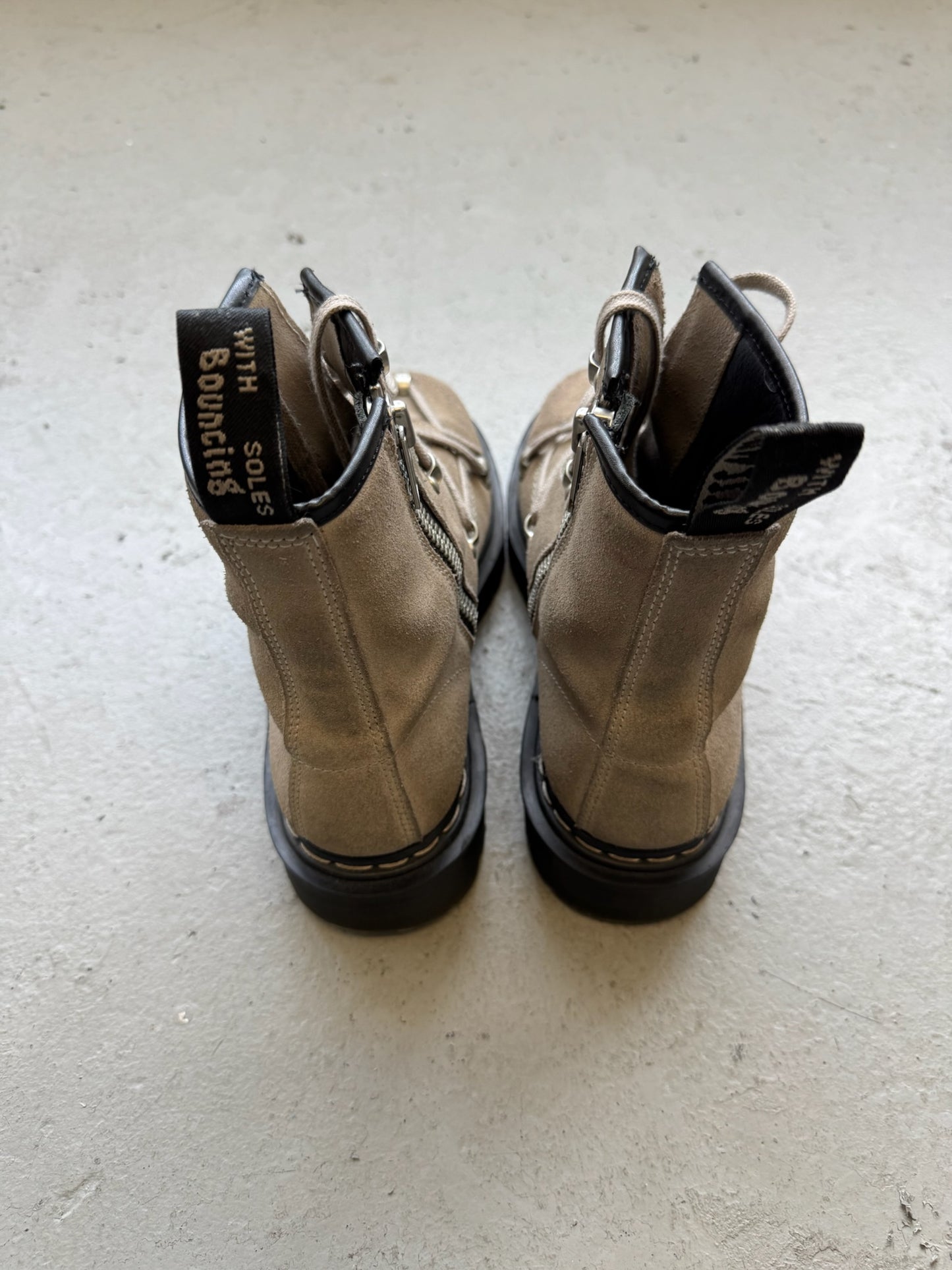 Rick Owens 1460 Bex Suede Lace Up Boot Taupe (11)