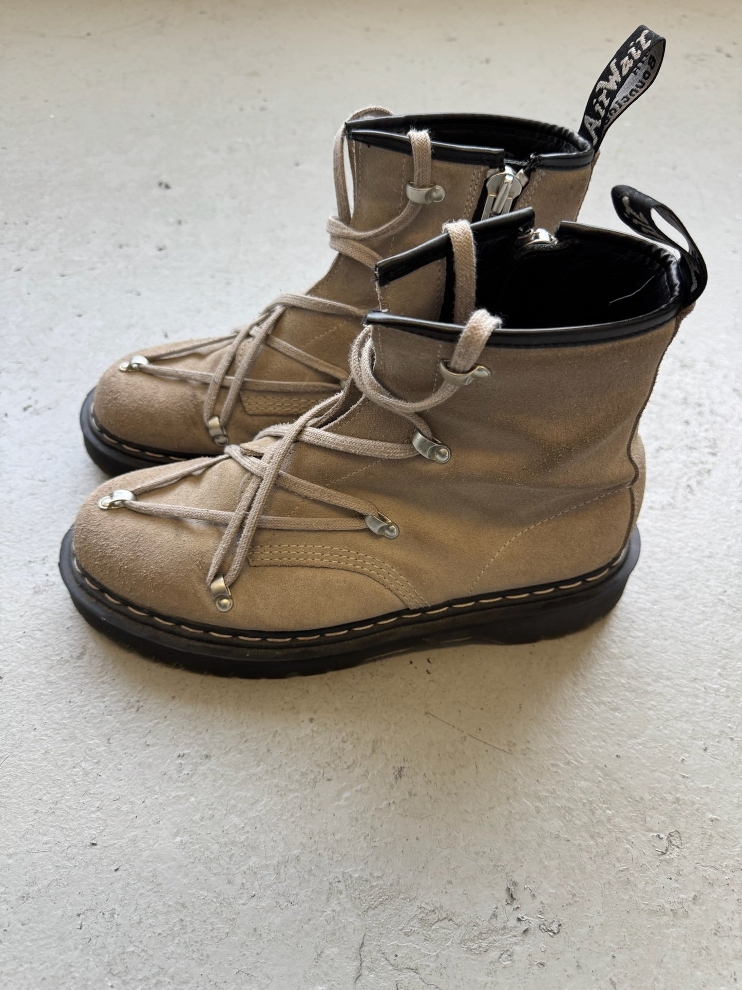 Rick Owens 1460 Bex Suede Lace Up Boot Taupe (11)