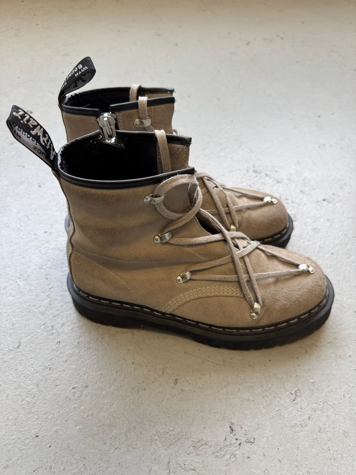 Rick Owens 1460 Bex Suede Lace Up Boot Taupe (11)