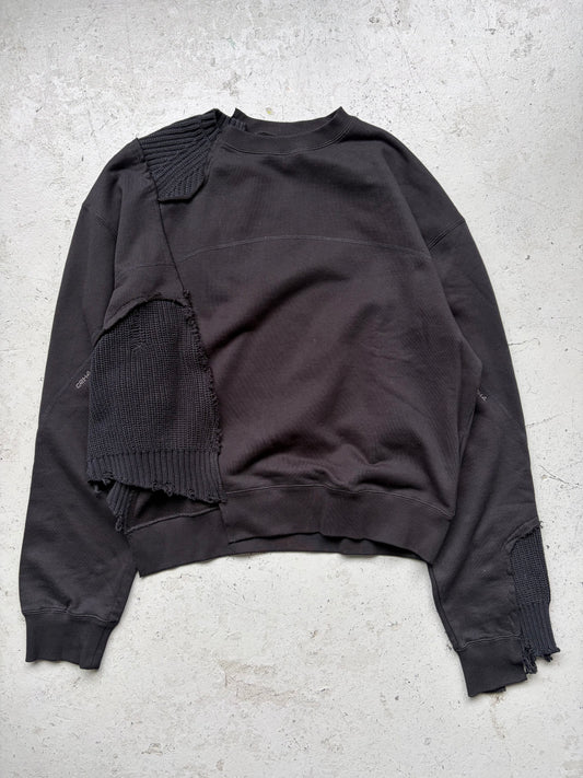 C2H4 Black Distressed Crewneck (XL)
