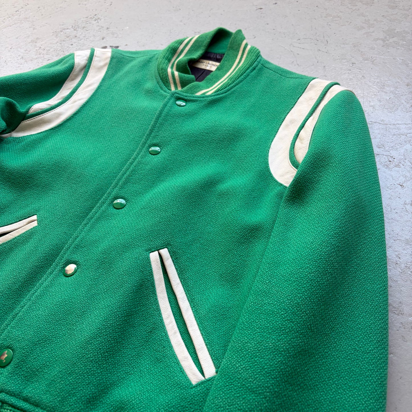 Saint Laurent Paris 2016 Green Teddy Jacket (48)