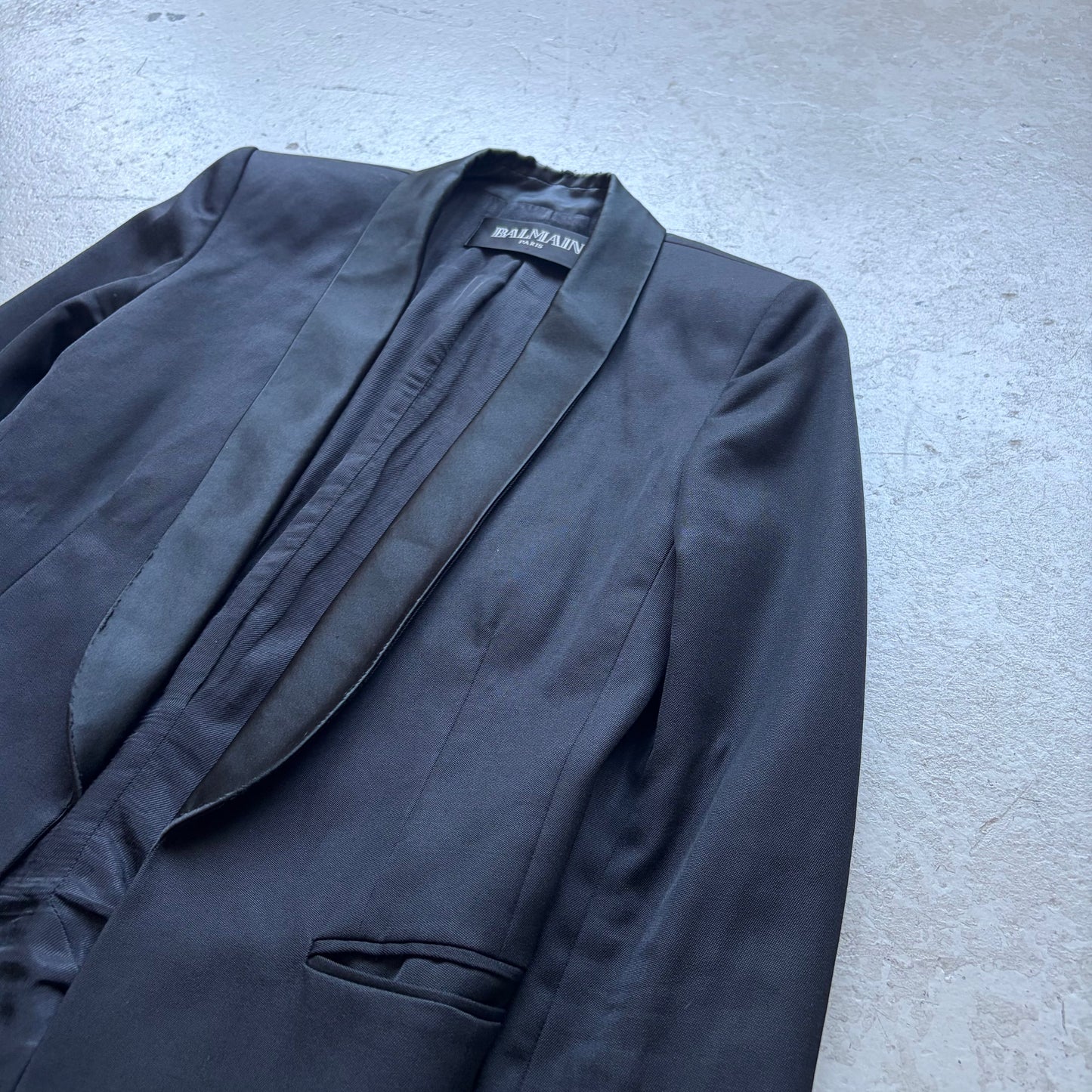 Balmain Decarnin Black Wool Shawl Blazer (36)