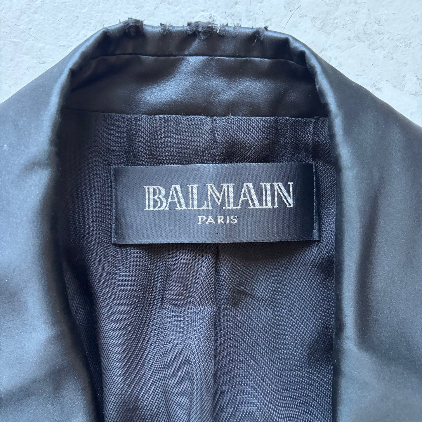 Balmain Decarnin Black Wool Shawl Blazer (36)