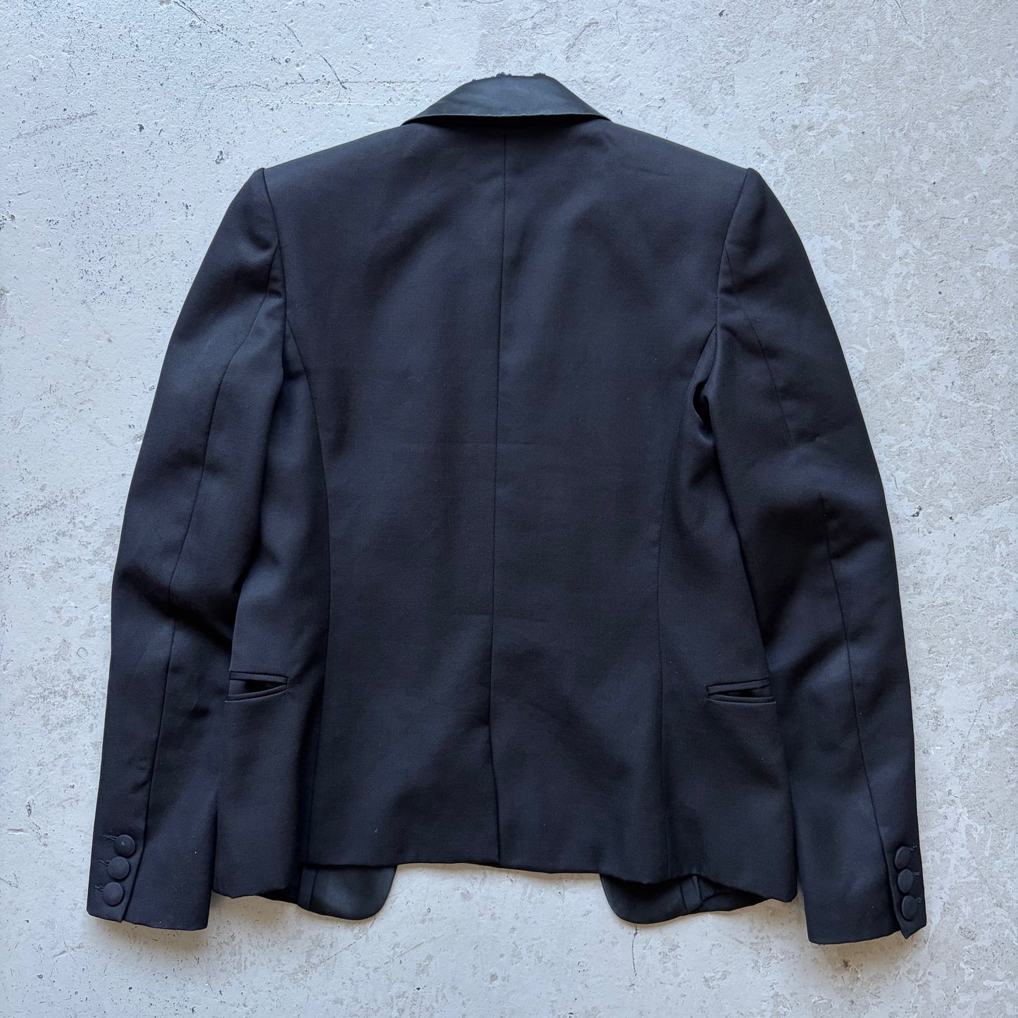 Balmain Decarnin Black Wool Shawl Blazer (36)