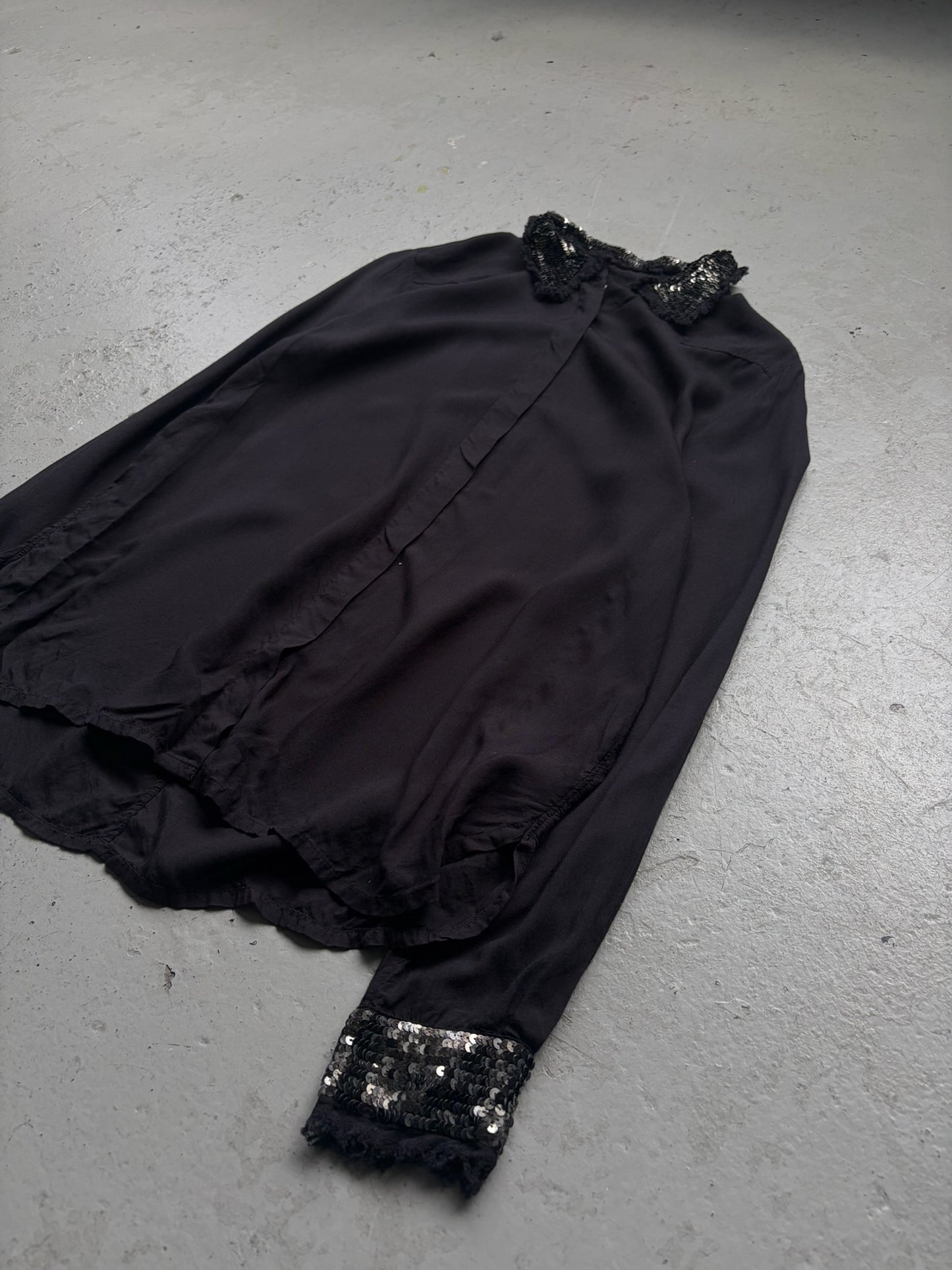Diesel Sequin Black Button Up Shirt (S)