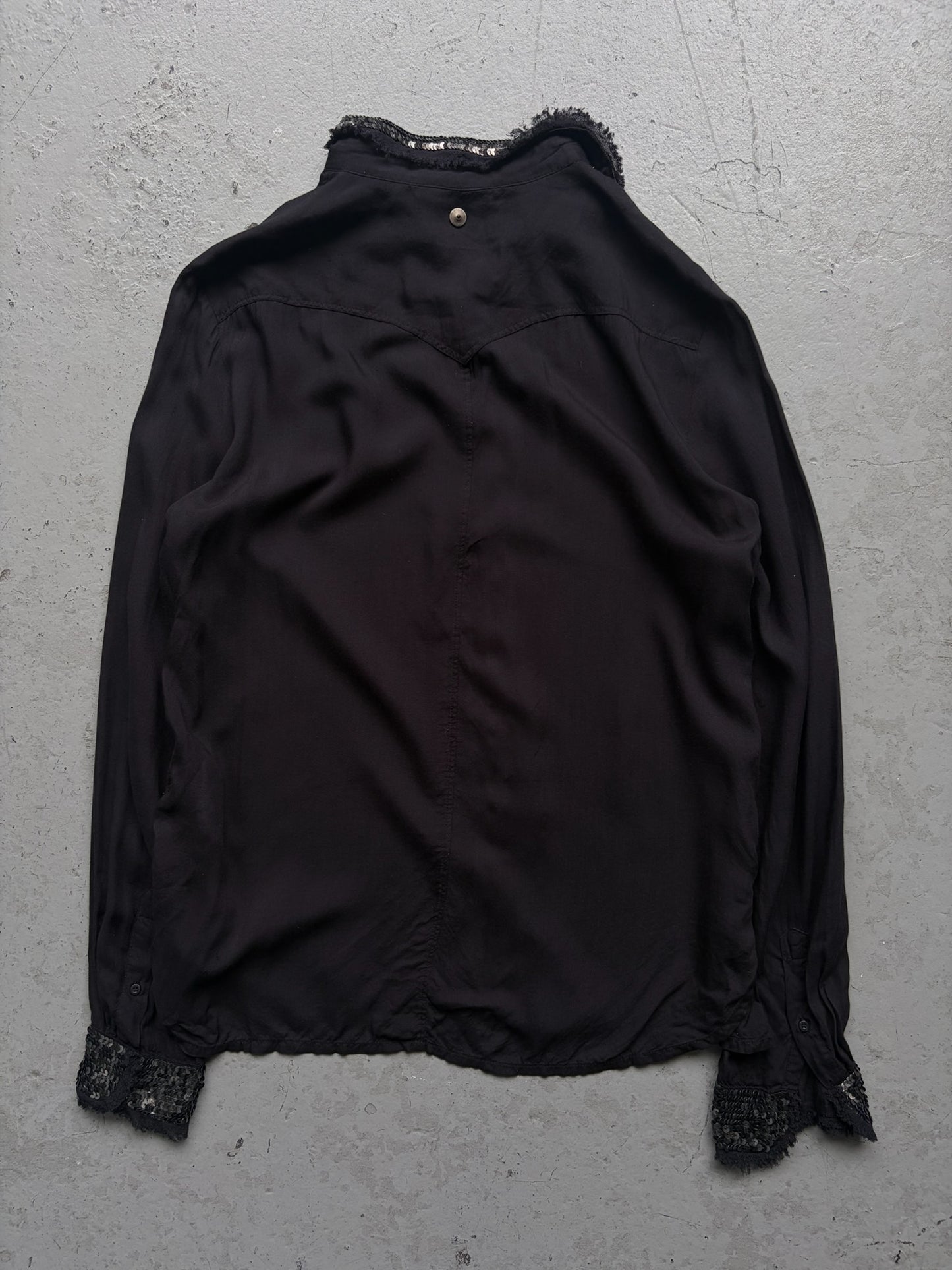 Diesel Sequin Black Button Up Shirt (S)