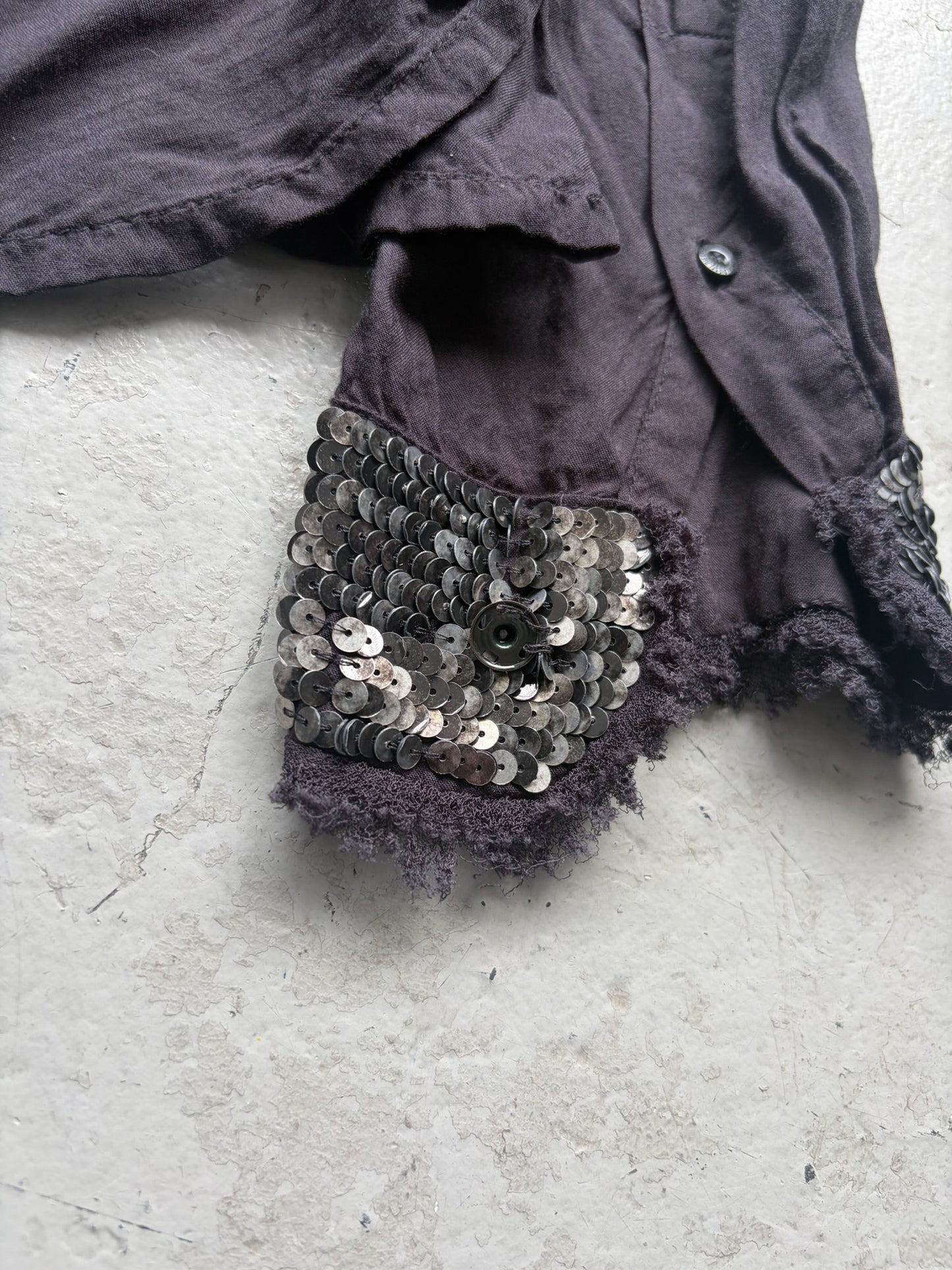 Diesel Sequin Black Button Up Shirt (S)
