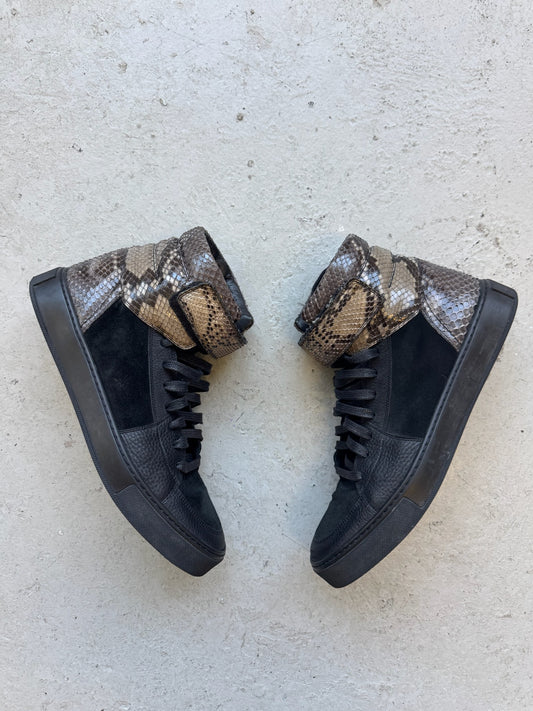 Yves Saint Laurent Snakeskin High Top Sneakers (44.5)