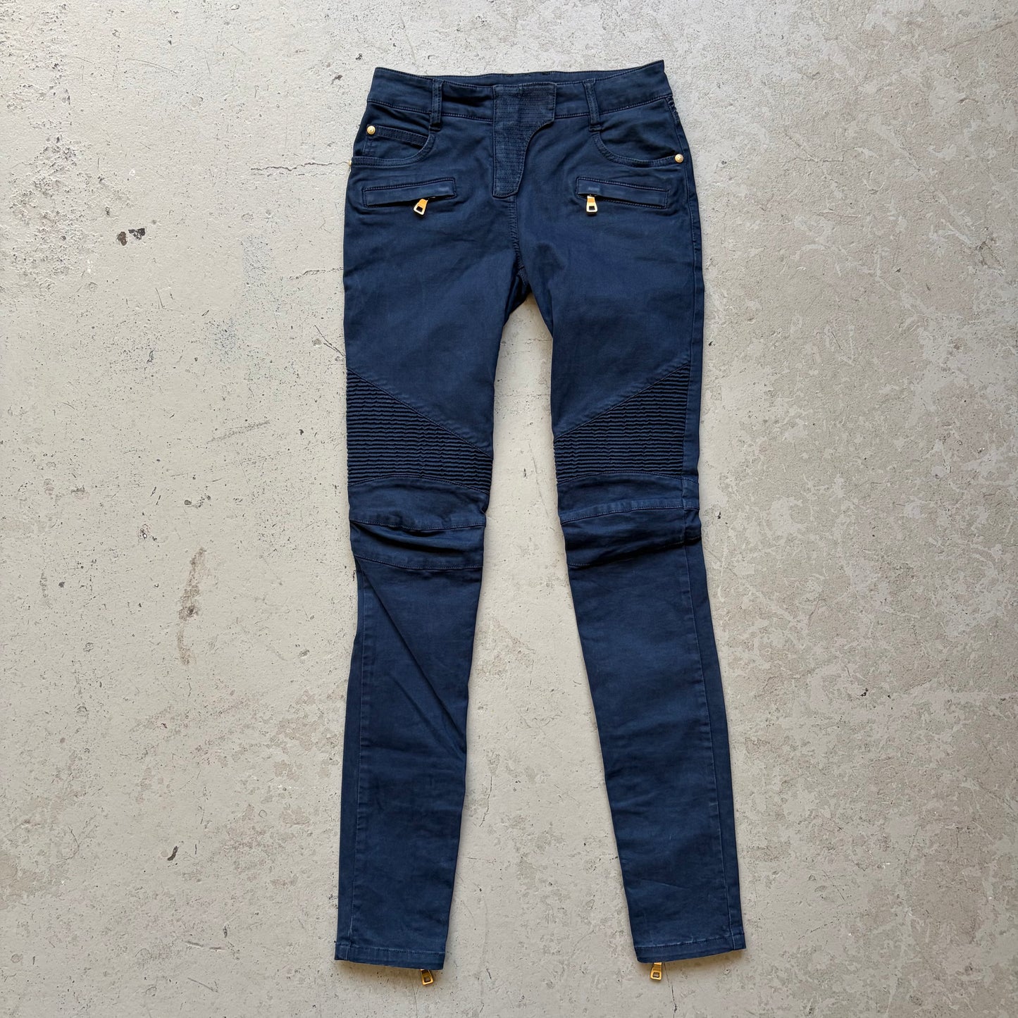 Balmain Navy Biker Pants (34)