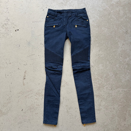 Balmain Navy Biker Pants (34)