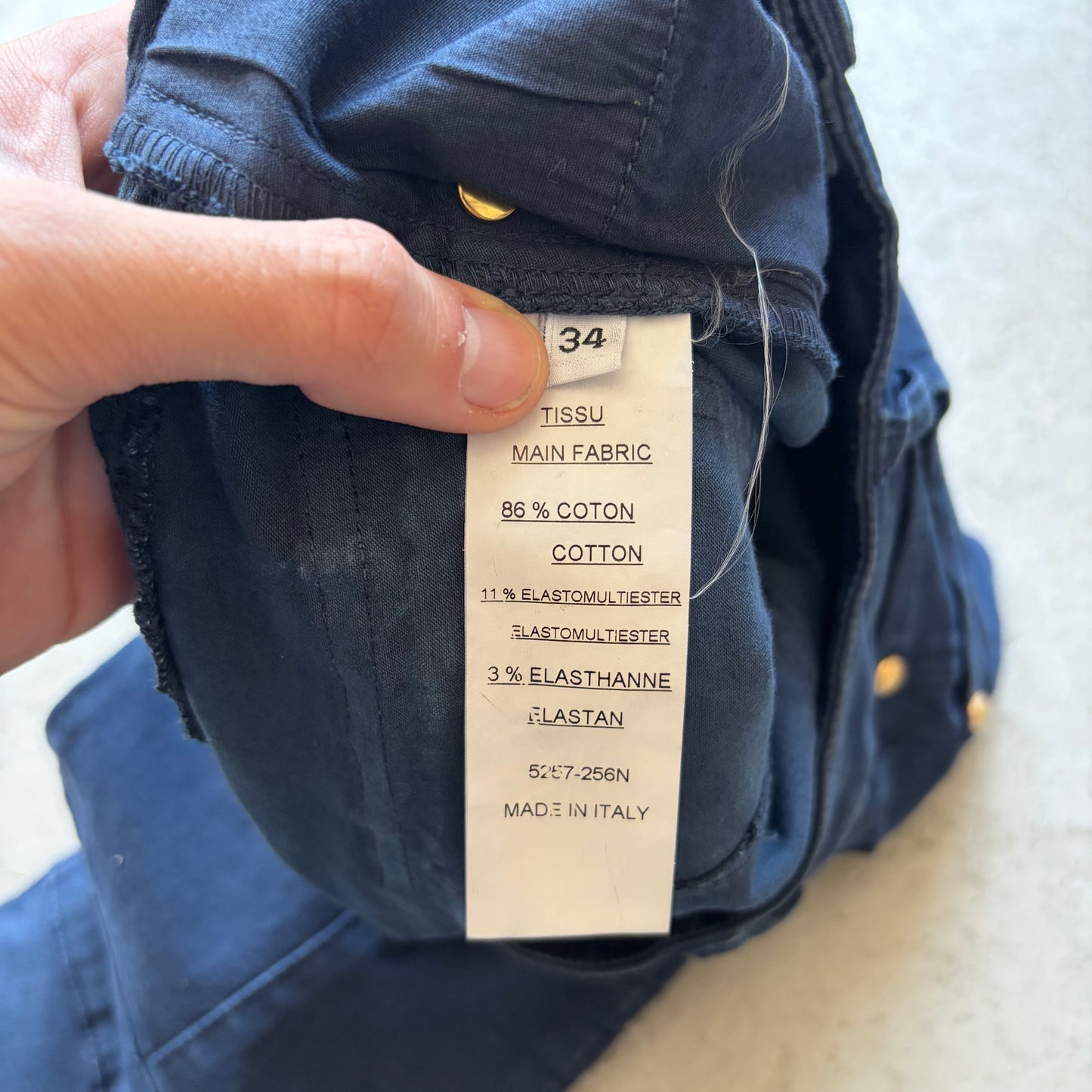 Balmain Navy Biker Pants (34)