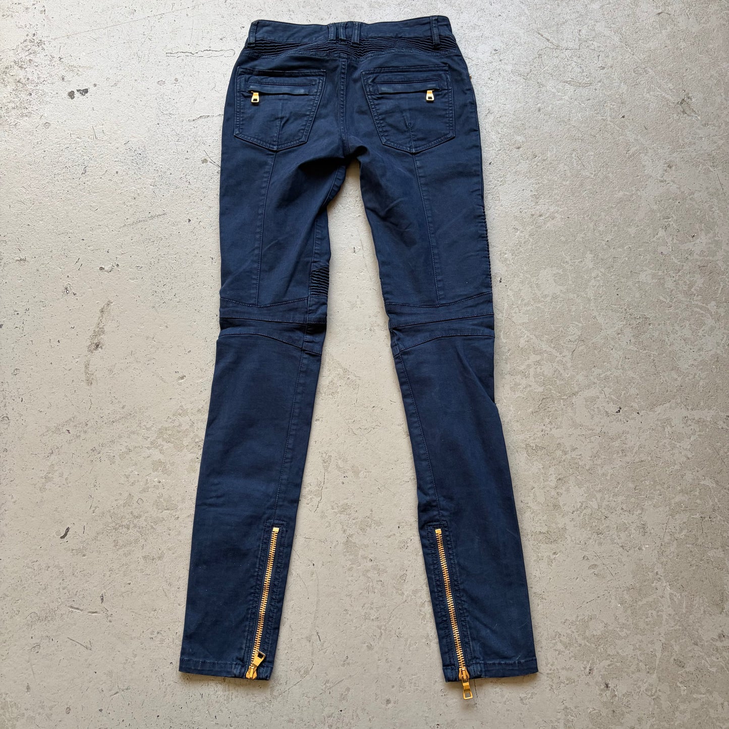 Balmain Navy Biker Pants (34)