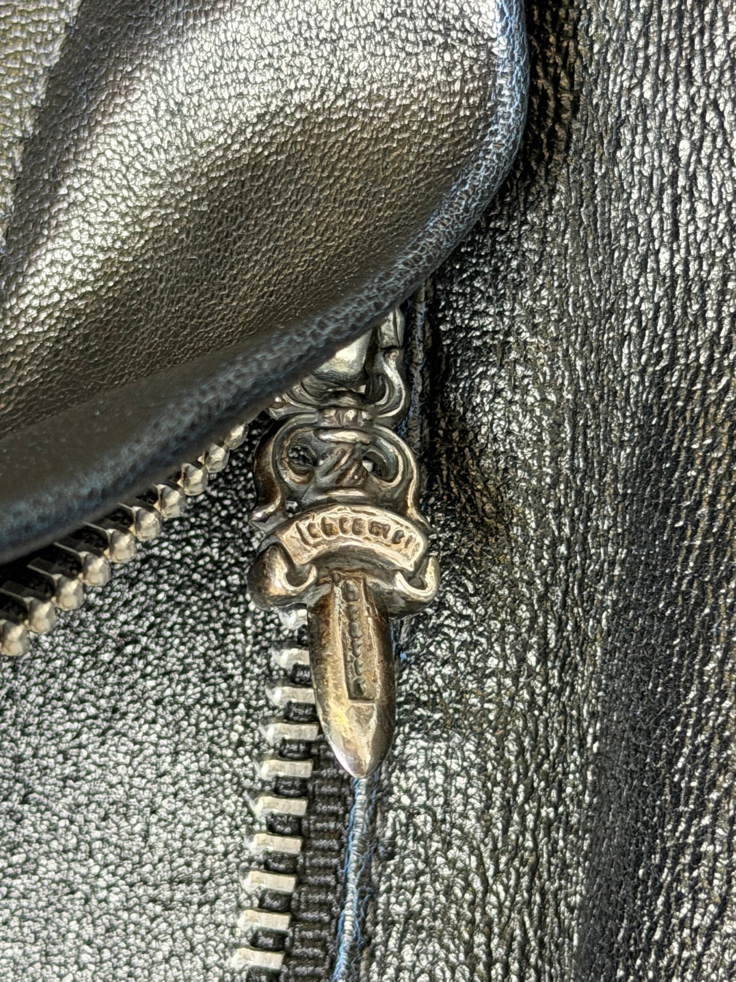 Chrome Hearts Black Leather Le Fleur Bottoms (2)