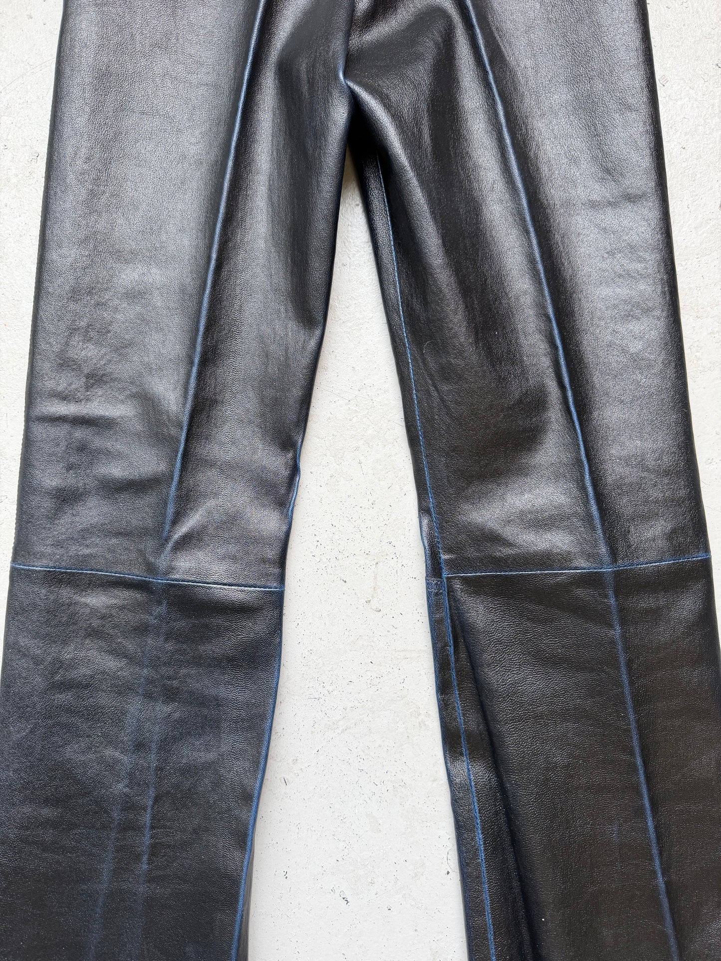 Chrome Hearts Black Leather Le Fleur Bottoms (2)