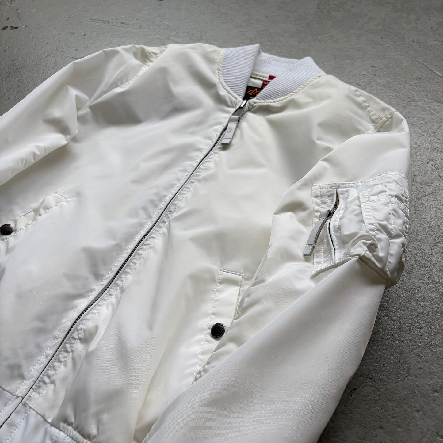 Alpha Industries White Bomber Jacket (S)