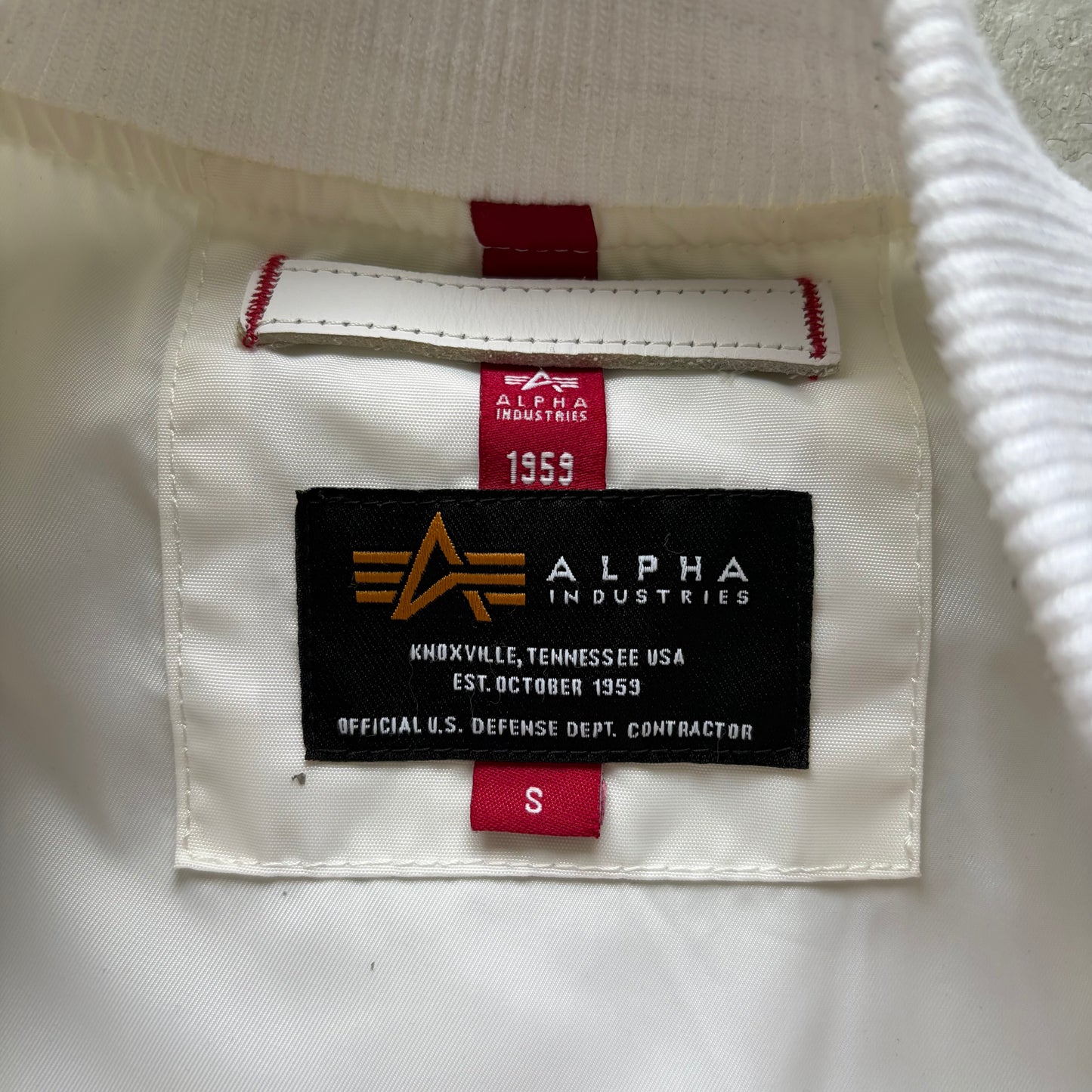 Alpha Industries White Bomber Jacket (S)
