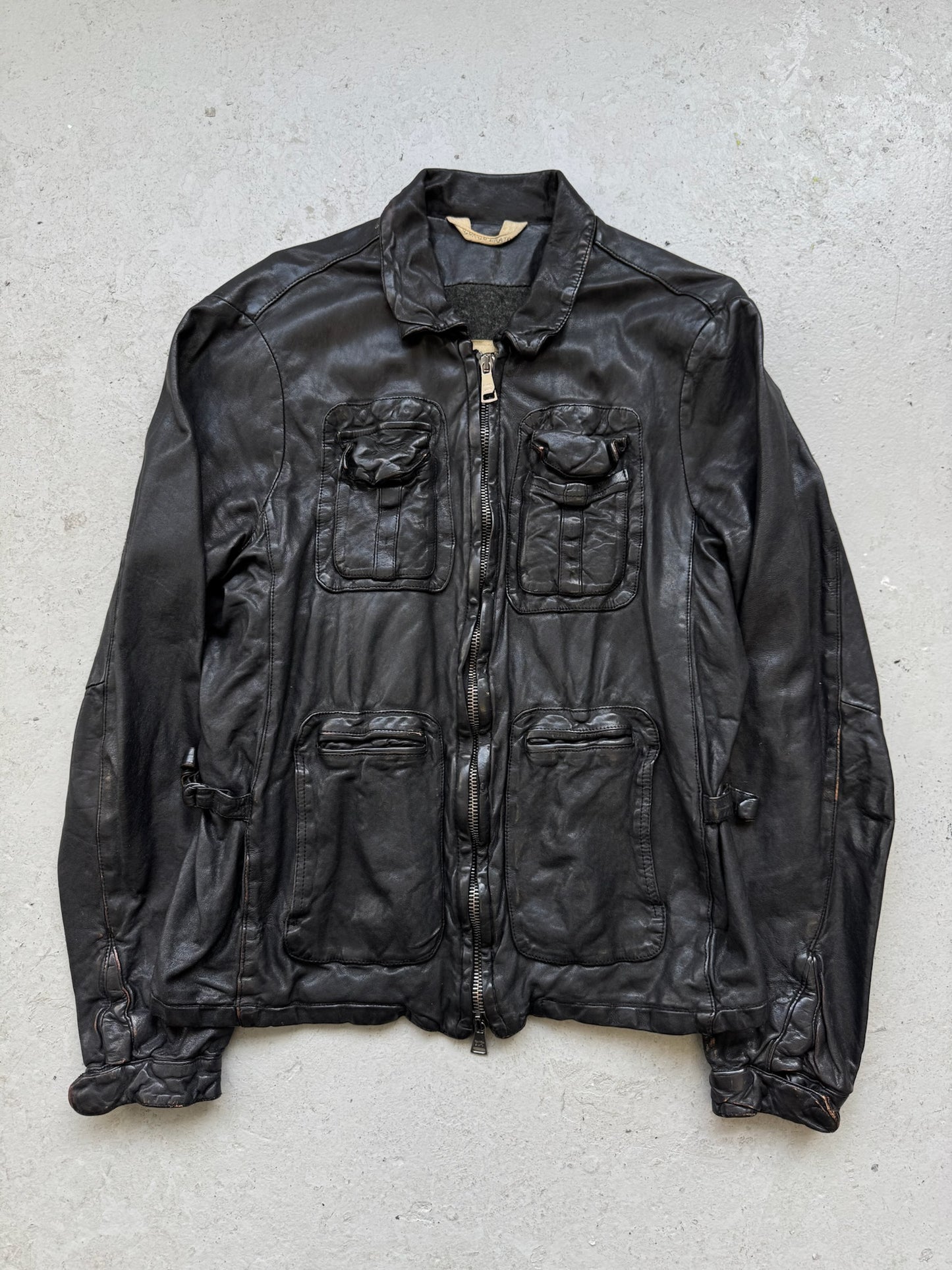 Giorgio Brato Black Leather Jacket (50)