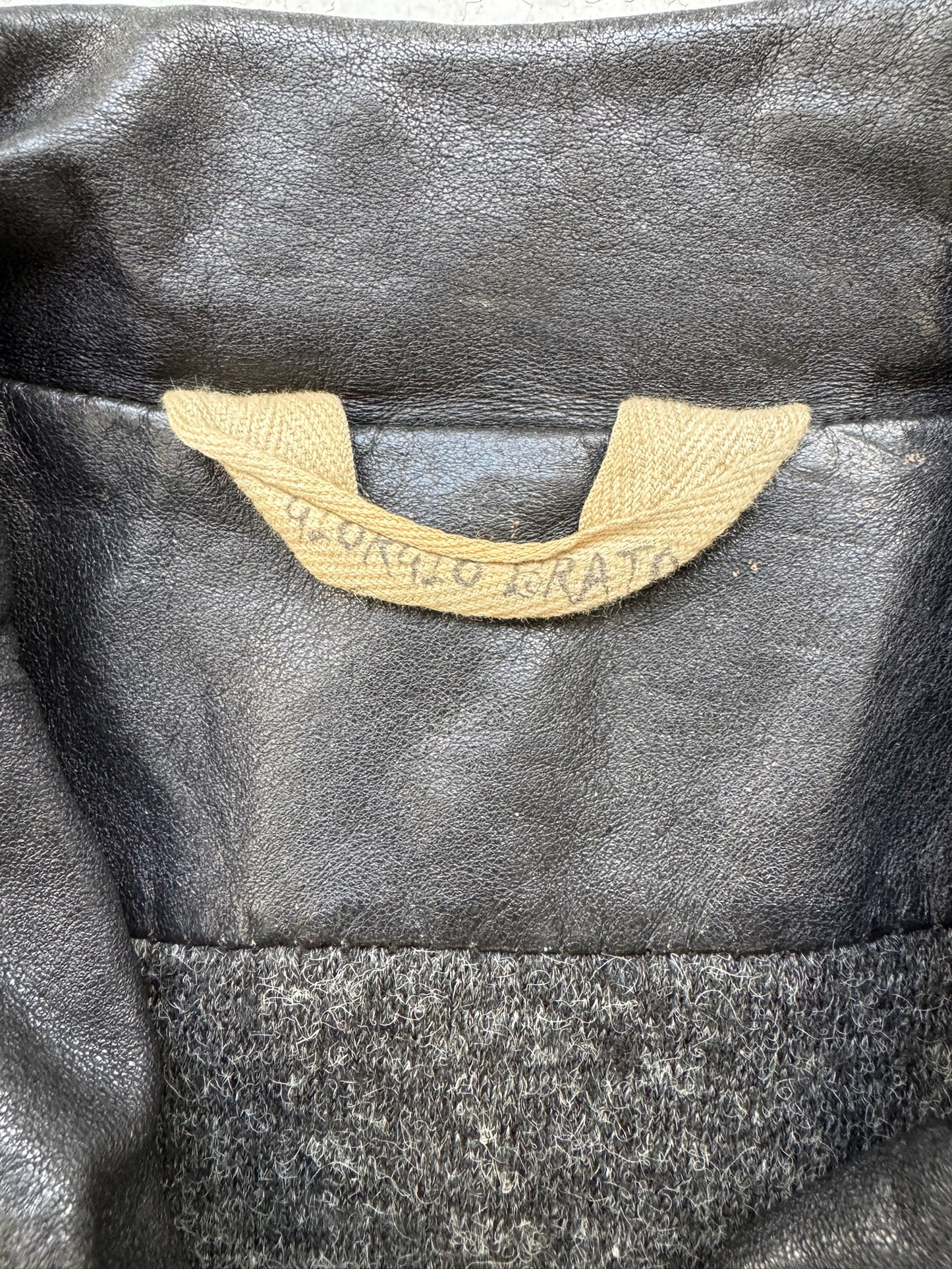 Giorgio Brato Black Leather Jacket (50)