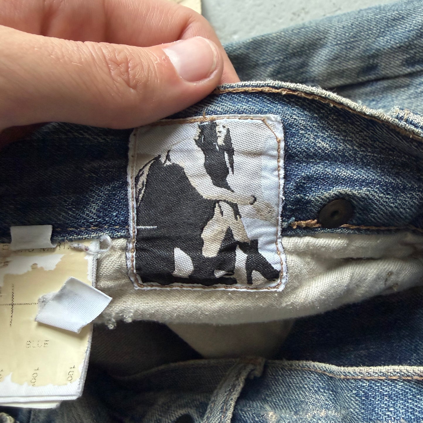 Rick Owens DRKSHDW Light Wash Denim Detroit Shorts (32)