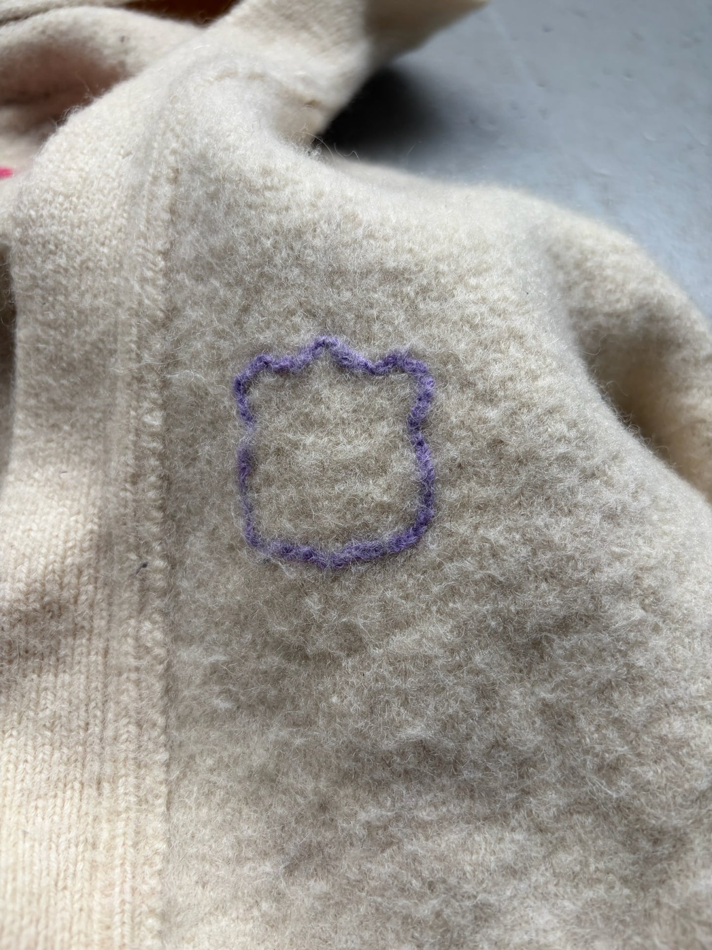 Cosmic Wonder Jeans White Wool Hooded Button Up Jacket (3)