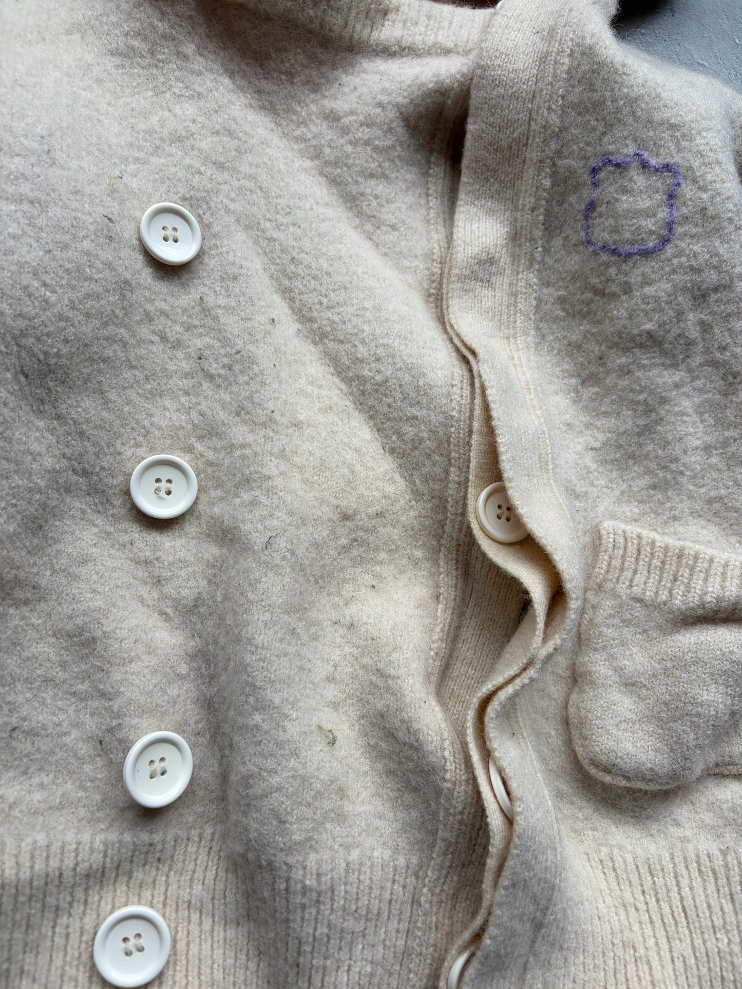 Cosmic Wonder Jeans White Wool Hooded Button Up Jacket (3)