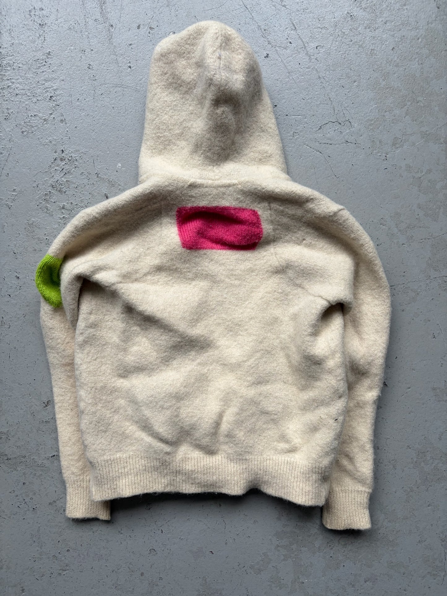Cosmic Wonder Jeans White Wool Hooded Button Up Jacket (3)