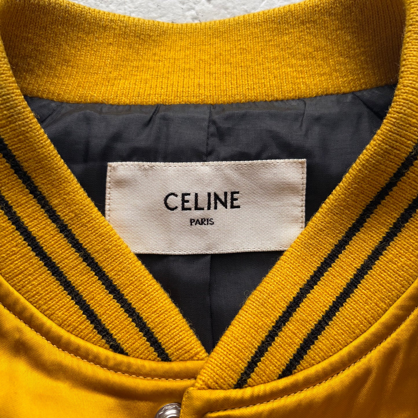 Celine SS21 Black & Yellow Studded Teddy Jacket (46)