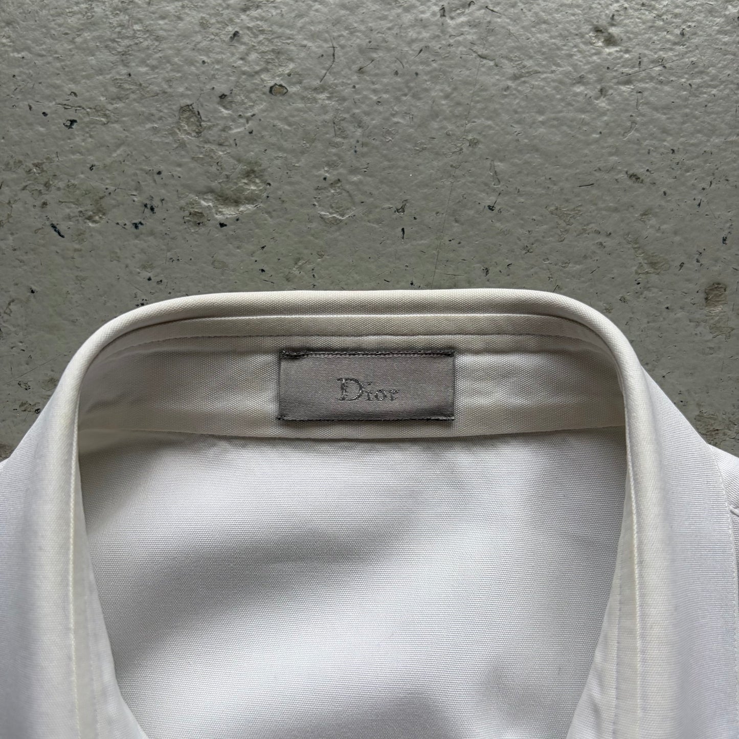 Dior Homme AW02 Reflection White Embroidered Crest Button Up (39)