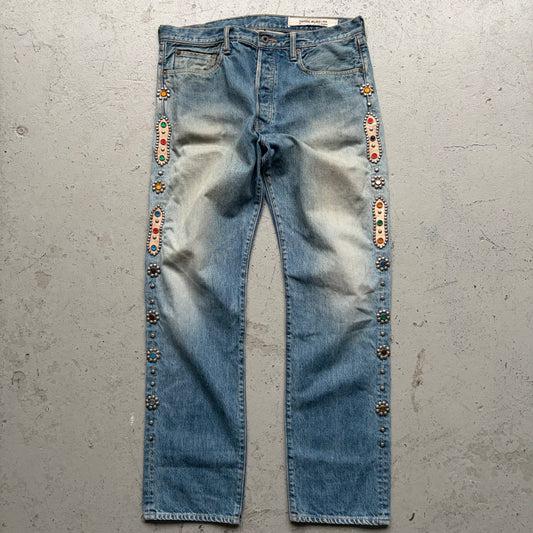 Kapital Cisco Gem Studded Light Wash Denim (36)
