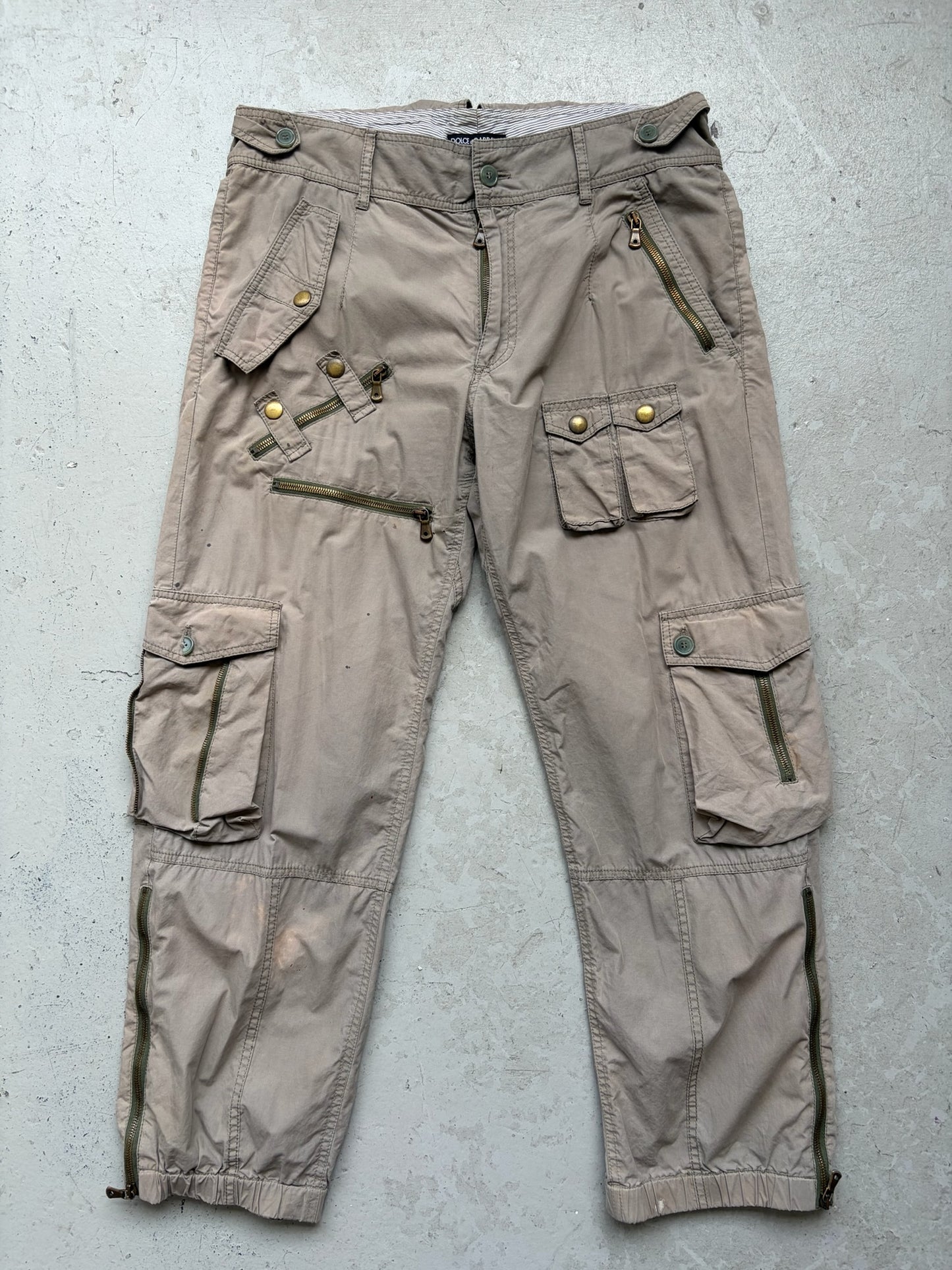 Dolce & Gabbana Grey Multi Pocket Cargo Pants (52)