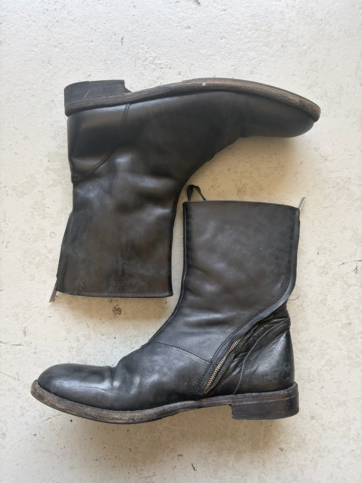 Giorgio Brato Leather Back Zip Boots (44)
