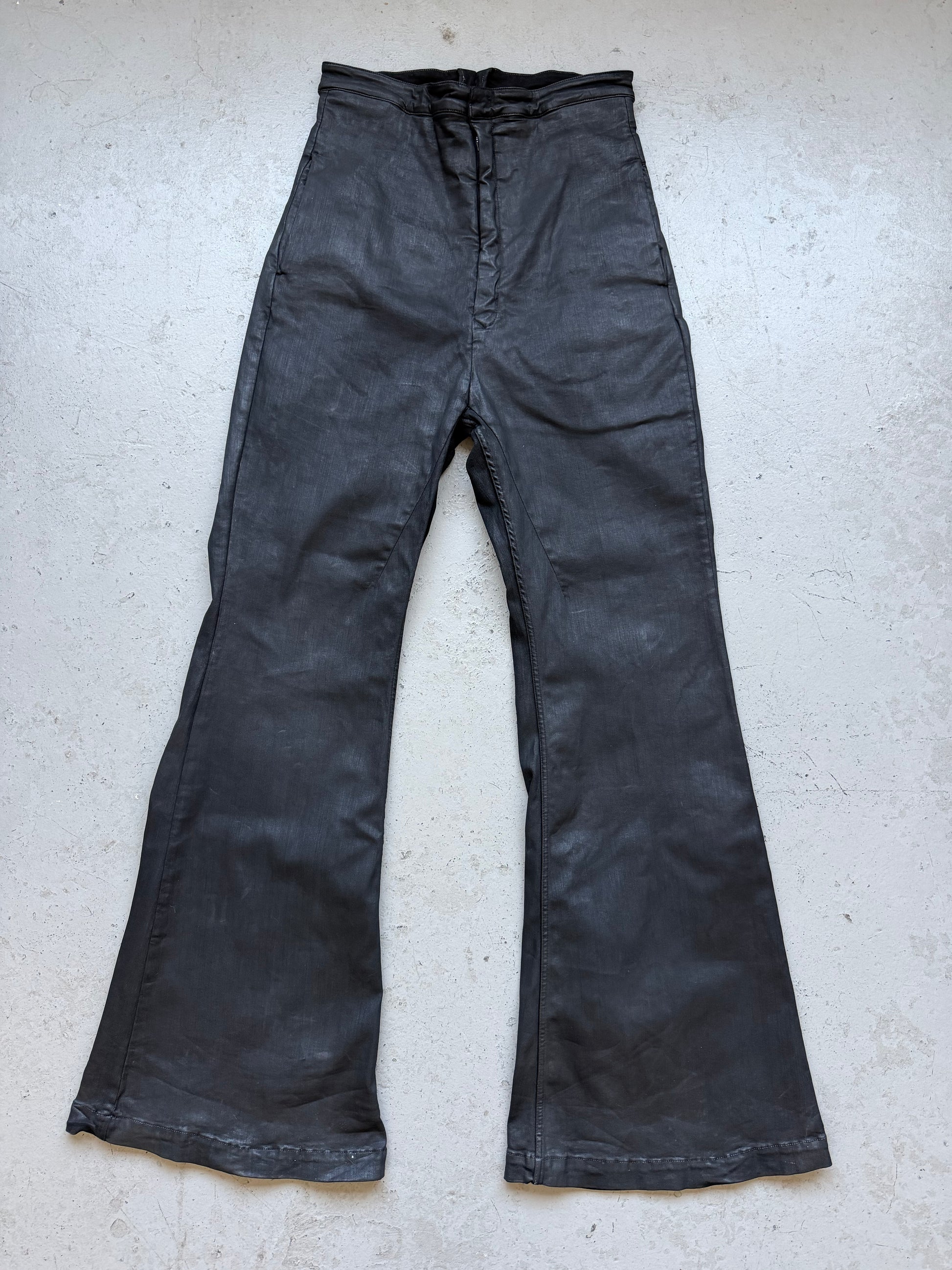 Rick Owens SS24 LIDO Black High Waisted Runway Bolan Denim (54
