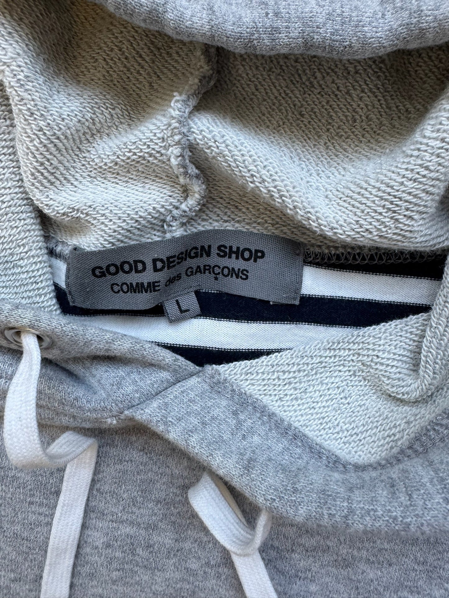 Comme Des Garcons Good Design Shop Grey/Striped Hoodie (L)