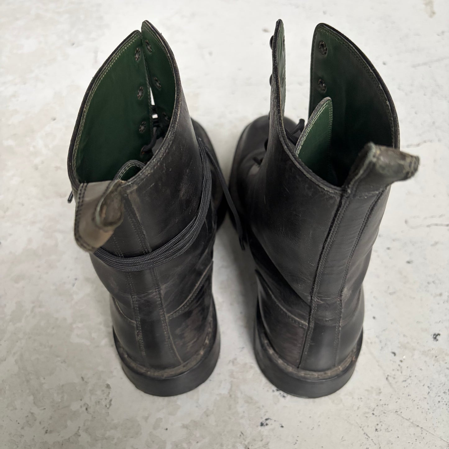 Bottega Veneta FW10 Black Combat Leather Boots (43)
