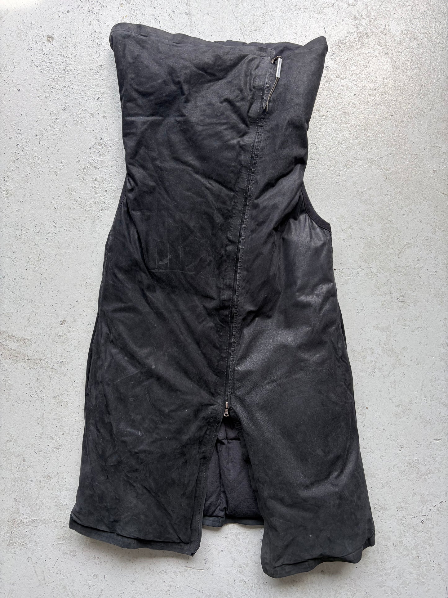 Isaac Sellam Experience Black Suede Puffer Vest (38)