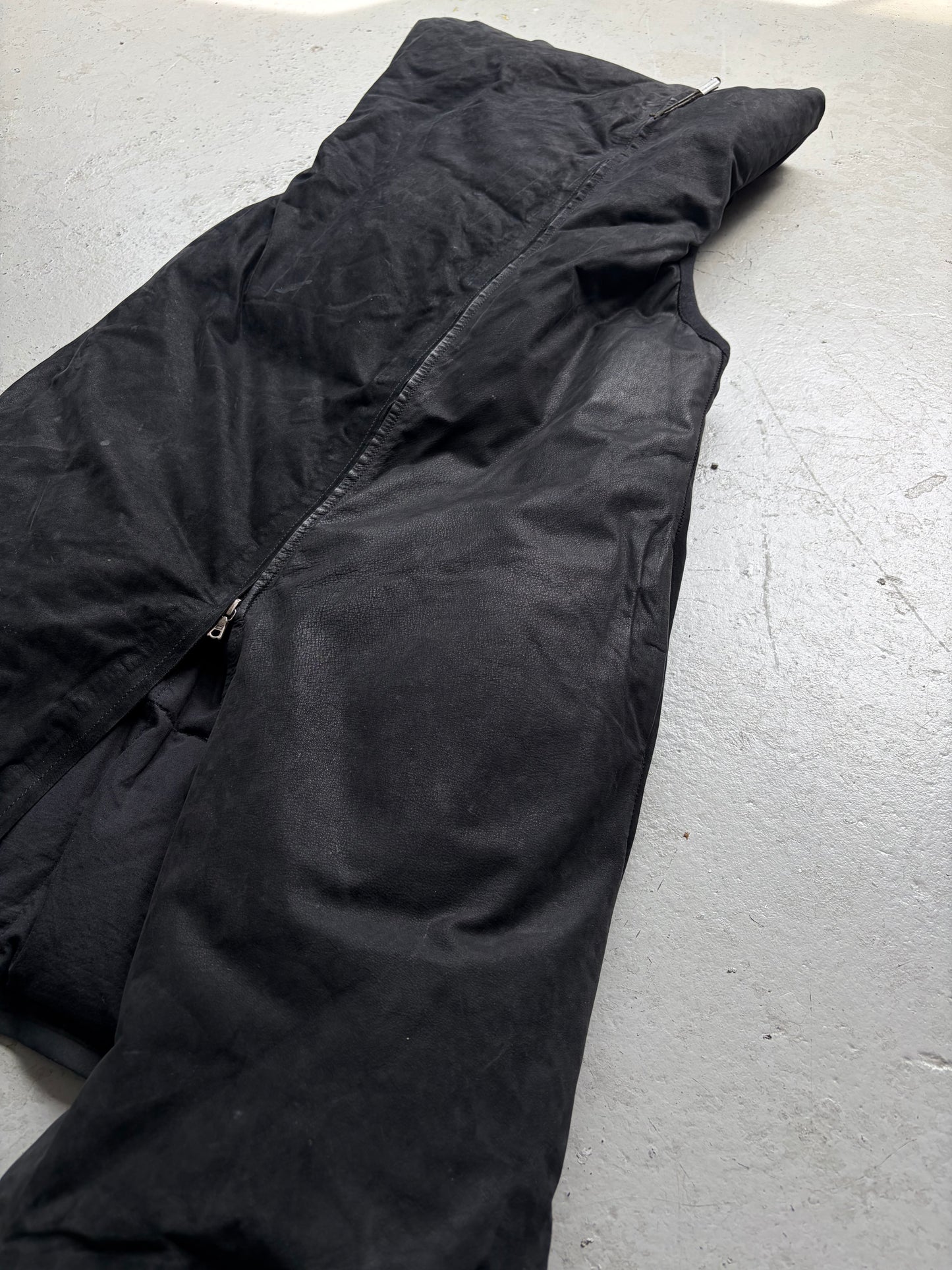 Isaac Sellam Experience Black Suede Puffer Vest (38)