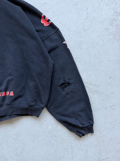 Balenciaga Sponsor Logo Black Zip Up Hoodie (4)